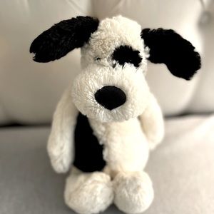 Jellycat Bashful Medium Black and Cream Puppy Dog Plushy Toy